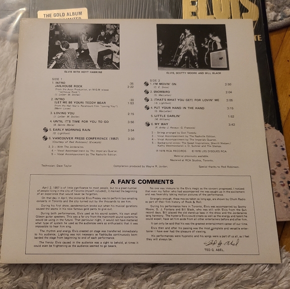 Elvis Presley A Canadian Tribute. Vintage record album. Gold vinyl. VGUC - Picture 5 of 11
